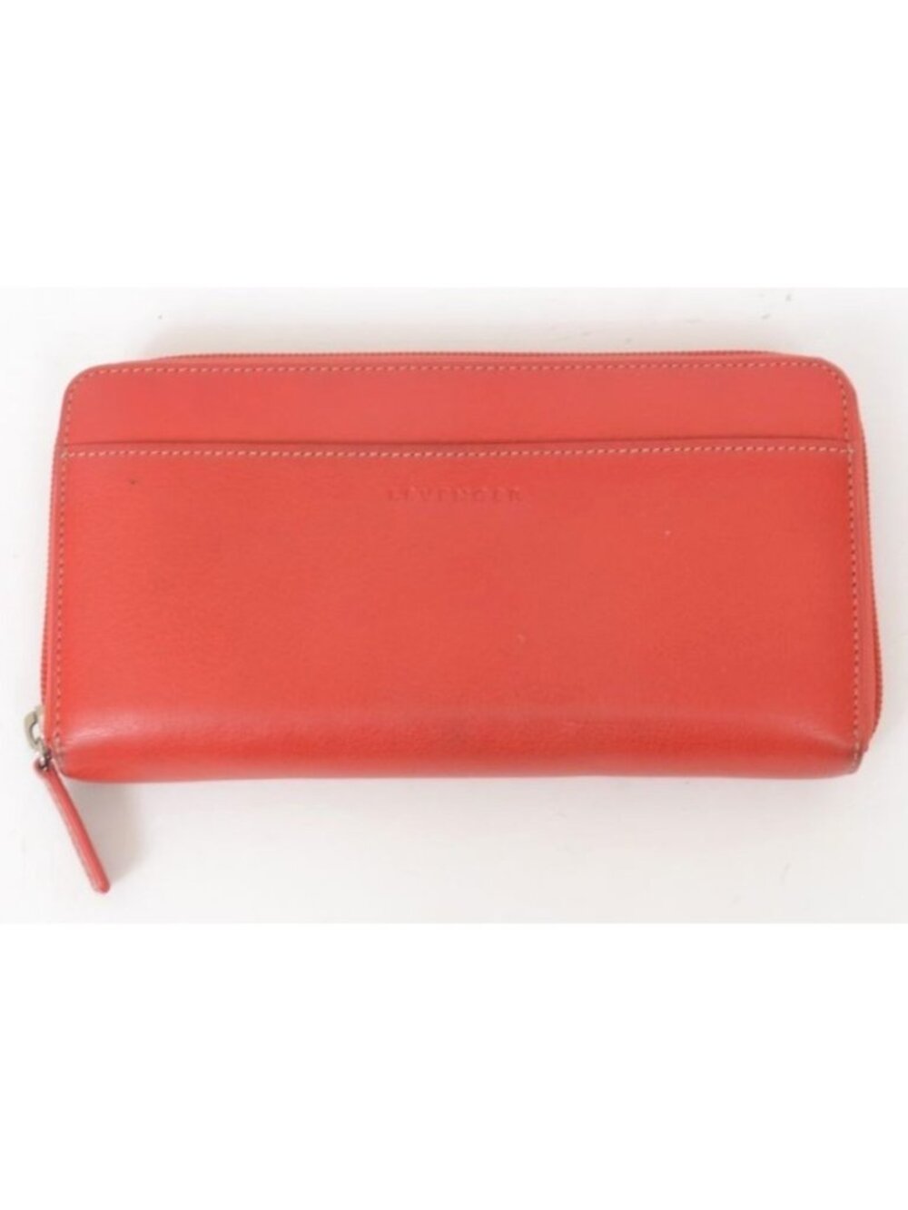 Levenger Accordion Full-Grain Orange Leather Women's Wallet AL10510